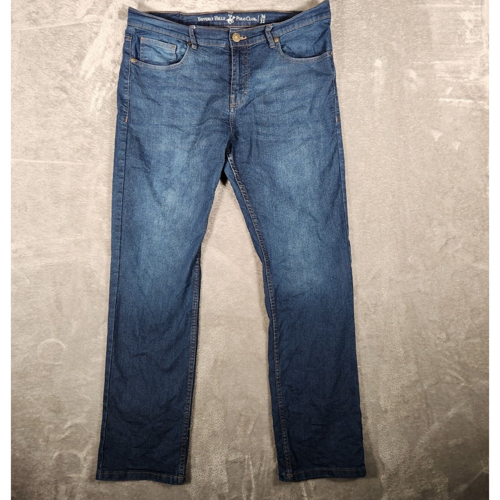 Beverly Hills‎ Polo Club Jeans Men's 37X31 (Tag 36X32) Stretch Blue Cotton Blend